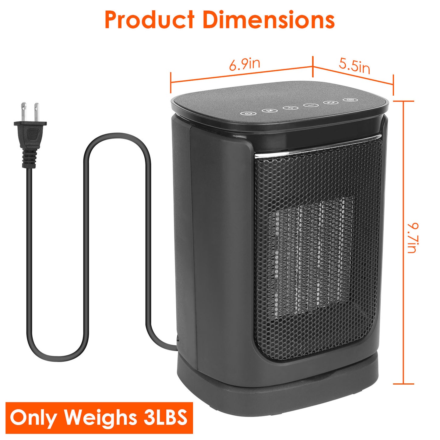 1500W Ceramic Space Heater with Remote | 3 Modes, Fast Heating & Safety Protection